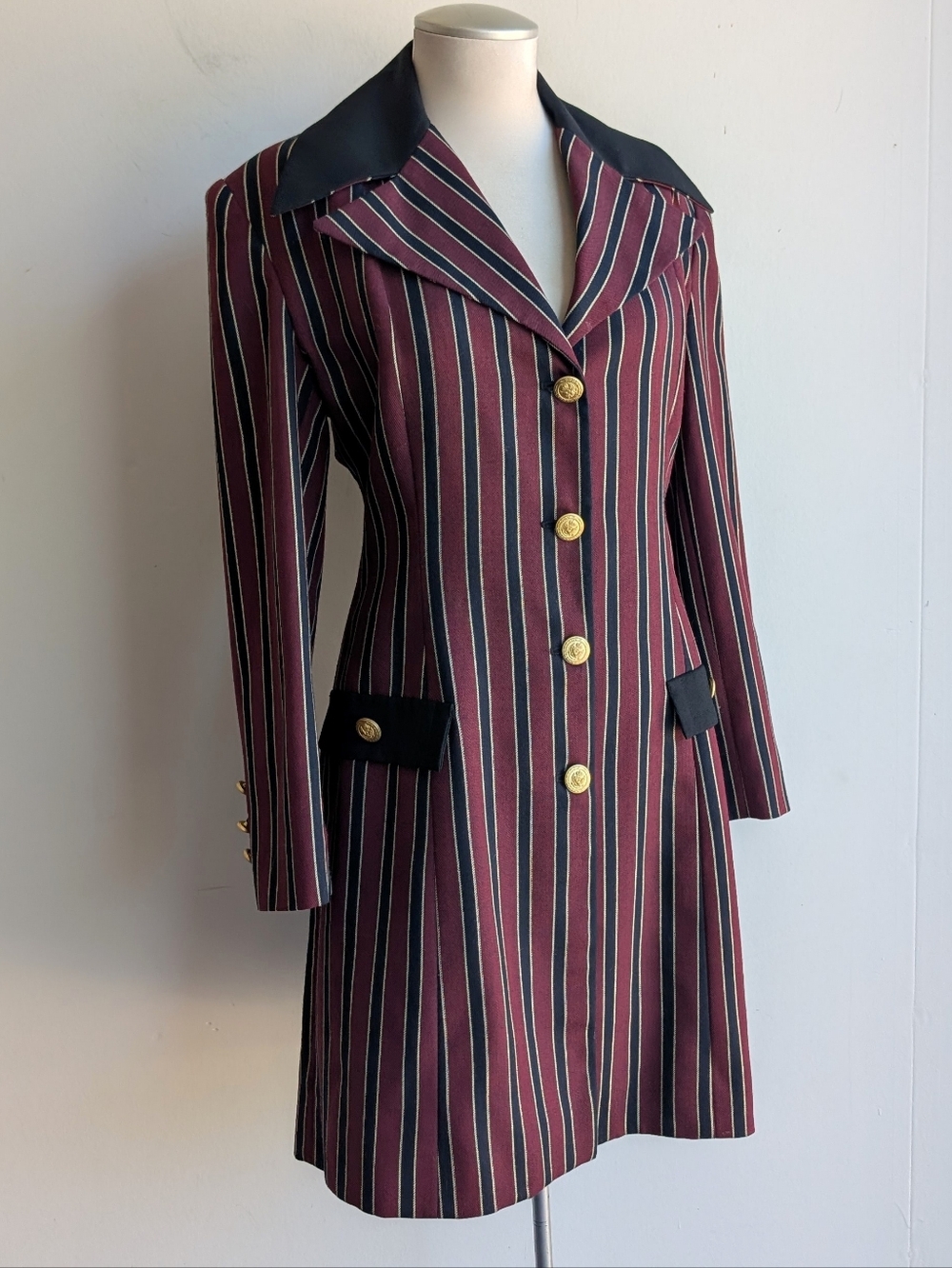 Vintage John Cavill 100% Wool Striped Jacket